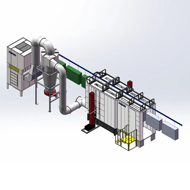 PVC Sandwich Automatic Powder Coating Spraying Cabin factory